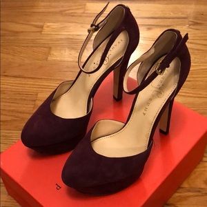 Suede platform heels